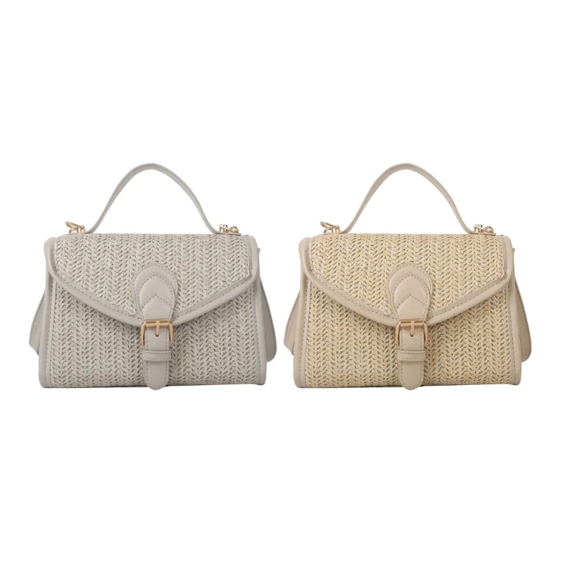 

Женская соломенная сумка через плечо, пляжная сумка-тоут, тканые сумки через плечо, летняя дорожная сумка