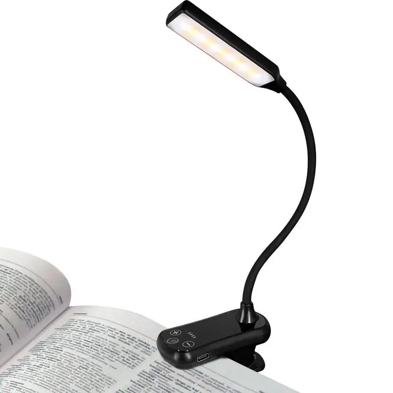 

Book Lamp LED Reading Book Light Portable And Rechargeable Reading Lights With Clamps For Camping Book Lovers Travel Studying