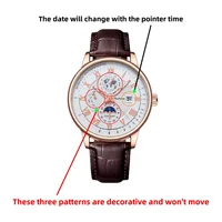 2024 mode hommes montre haut tendance luxe Sport montre pour homme étanche lumineux en cuir Date montres à Quartz homme horloge 5