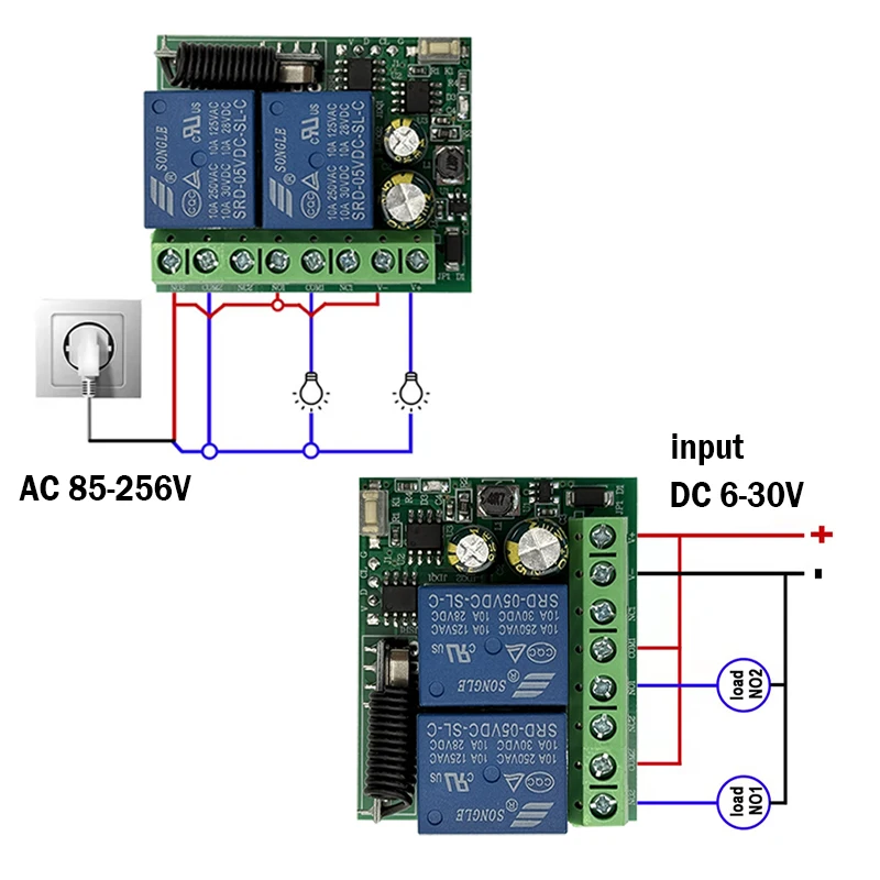 รูปสินค้า โมดูลรีโมทคอนโทรล 433MHz สำหรับควบคุมอุปกรณ์ไฟฟ้า