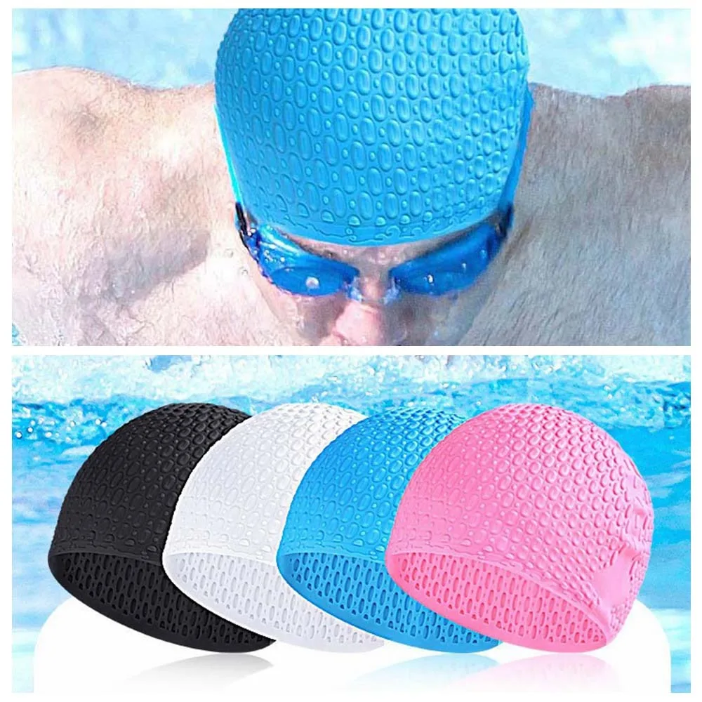 Description Picture 2 of itemComfortable Silicone Swimming Cap Waterproof High Elastic Swimming Hat Solid Color Wear-resistant Bathing Caps Beach