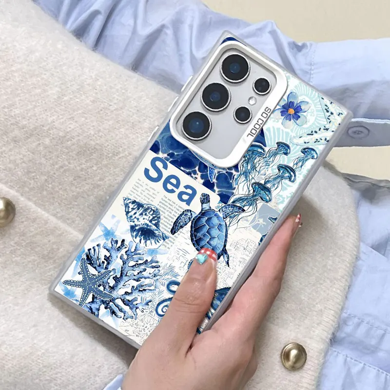 Colorful Sea Turtle Laser Protective Phone Case Cover