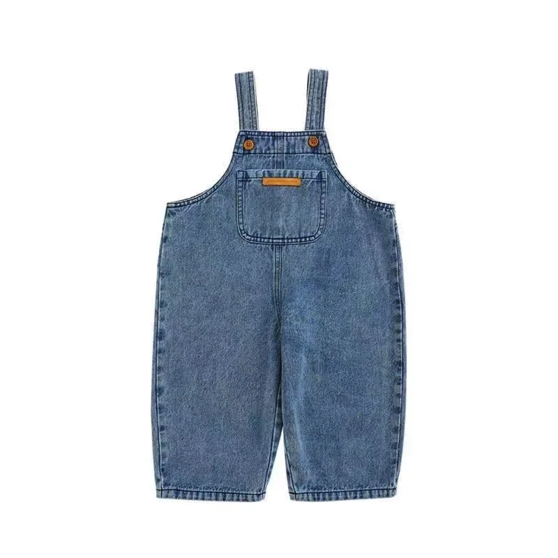 Unisex Boys Girls Dungarees Casual Long Pants Children Oversize Loose Jumpsuit Denim Overalls