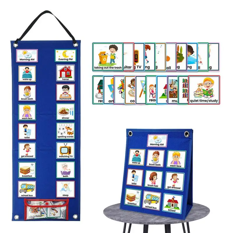 

70 Pieces Visual Schedule Cards Kids Schedule Charts With 70 Pieces Cards Behavior Schedule Chart Routine Cards For Boys Girls
