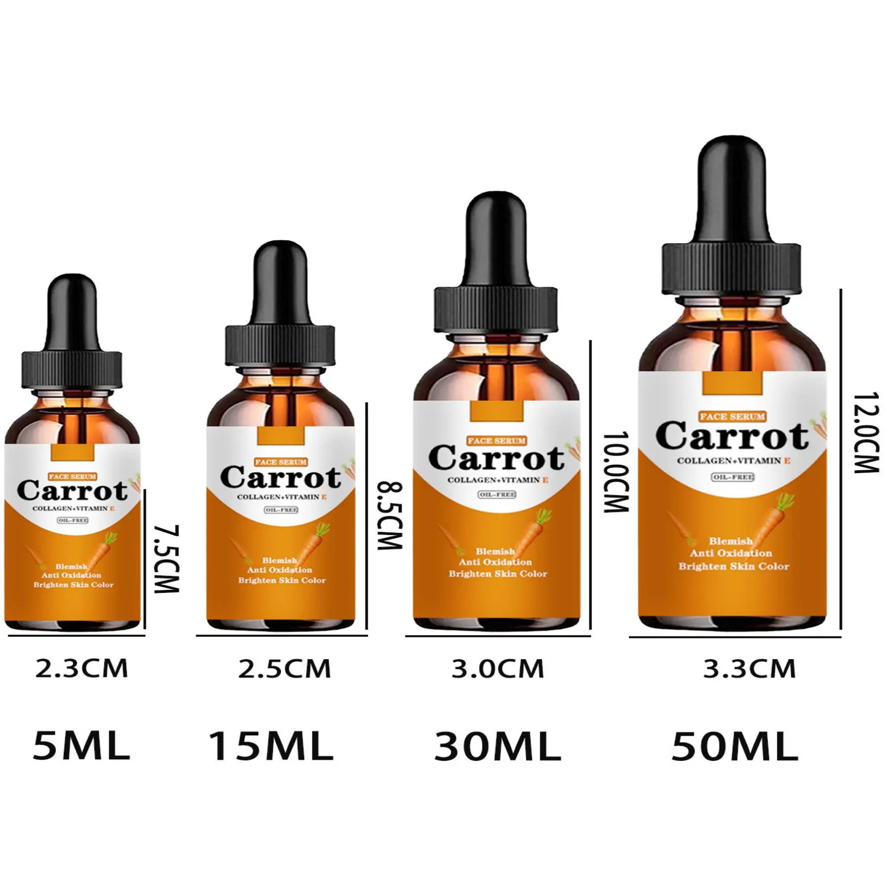 Carrot Vitamin E Collagen Facial essence can fade spots, shrink pores, brighten skin tone and control oil 6