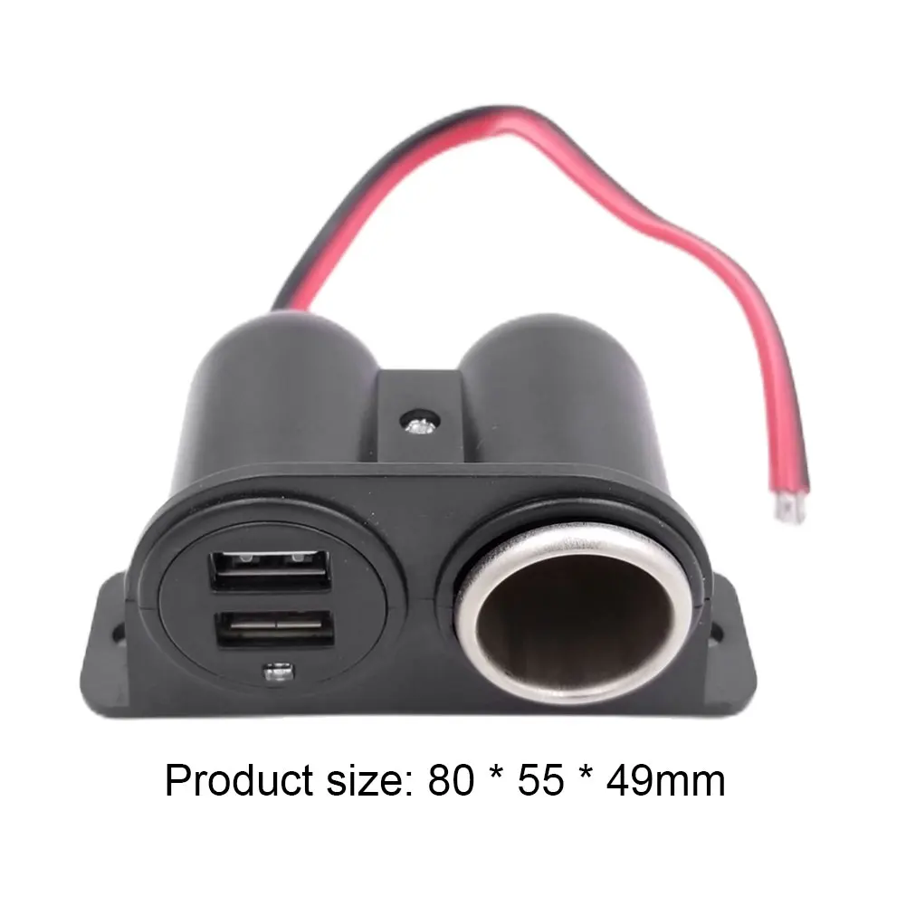 Toma de mechero de coche de 12 V, Cargador USB Dual, adaptador de corriente  3.1A divisor, Cargador rápido USB para motocicletas y barcos, adaptador -  AliExpress