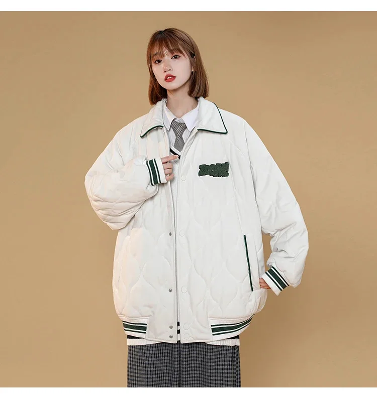 Description Picture 6 of item2024Jacket For Men Winter Warm Lapel Velvet Padded Jacket Couples Thickened Cold-Proof Parkas Vintage Fashion Windbreaker