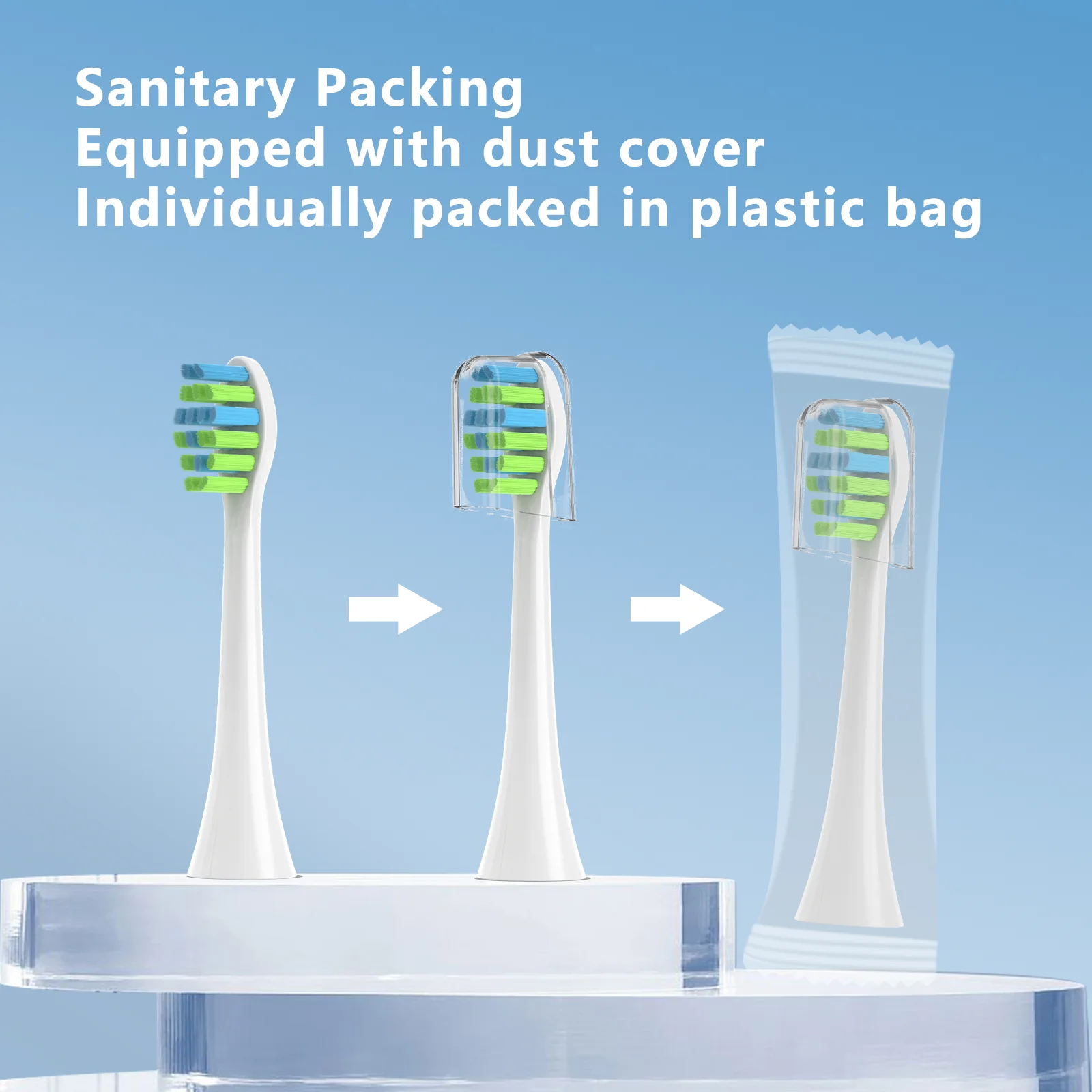 Replacement Toothbrush Heads with Covers for 7am2m AM101/AM105 Electric Toothbrush,10 Pack 5