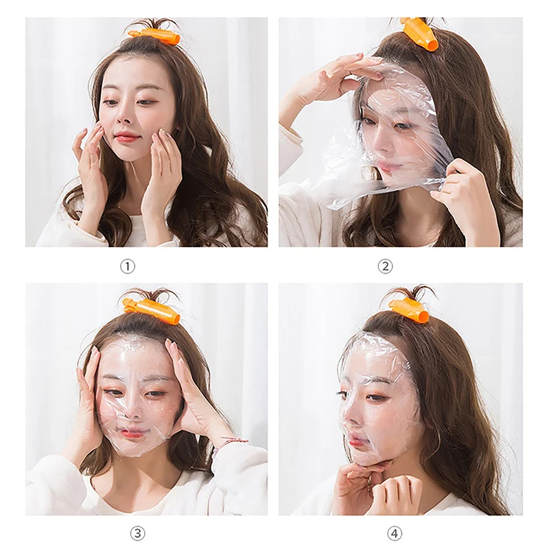 Masks Wrap Face Plastic Film Full Face Cleaner Mask Neck Stickers Paper Disposable Transparent Facial Beauty Makeup Tools view 5