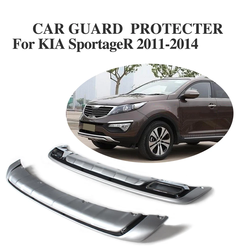 PP Front And Rear Bumper Lip Protector Fender Guard Plate Covers Kit 2PCS/Set For KIA Sportage 2011-2014
