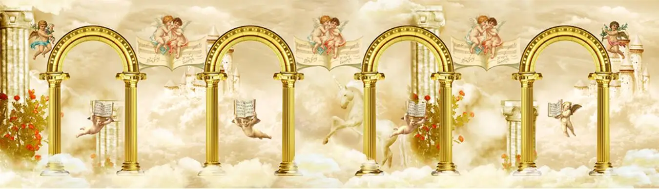 beibehand papel de parede para quarto em grande piscina de pintura europeia lâmpada de teto mural de teto papel de parede angel papel de parede