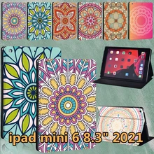 

Case for IPad Mini 6 A2567 A2568 A2569 Case Funda Apple IPad Mini 6 2021 8.3" Leather Mandala Pattern Protective Cover