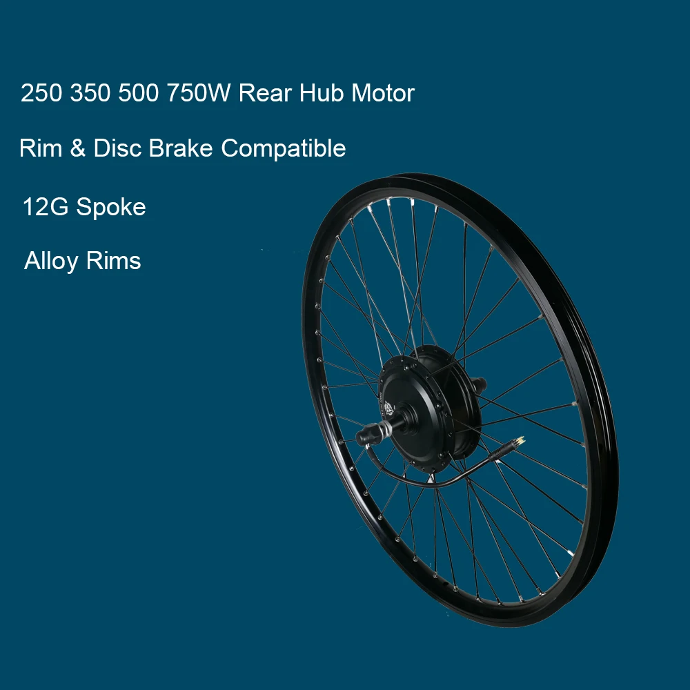 Ebike Motor Kit Ebike Rear Wheel Conversion Kit 250W 350W 500W 750W Electric Bicycle Rear Gear Hub Motor bike Wheel bicicleta electrica Compati