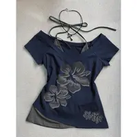 American Retro Vintage Short-sleeved T-shirt 2025 Summer Niche Design Short Fake Two-piece Strap Top 2000s Punk Aesthetic Tee