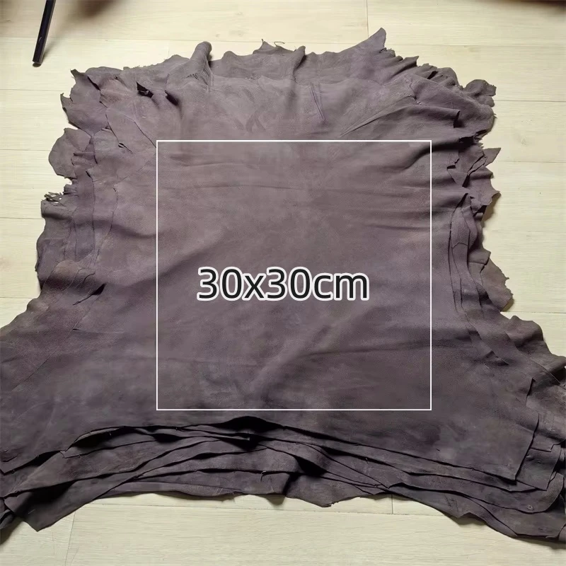 Ultra Thin Brown Cashmere Sheepskin Leather Fabric - Handmade DIY Material