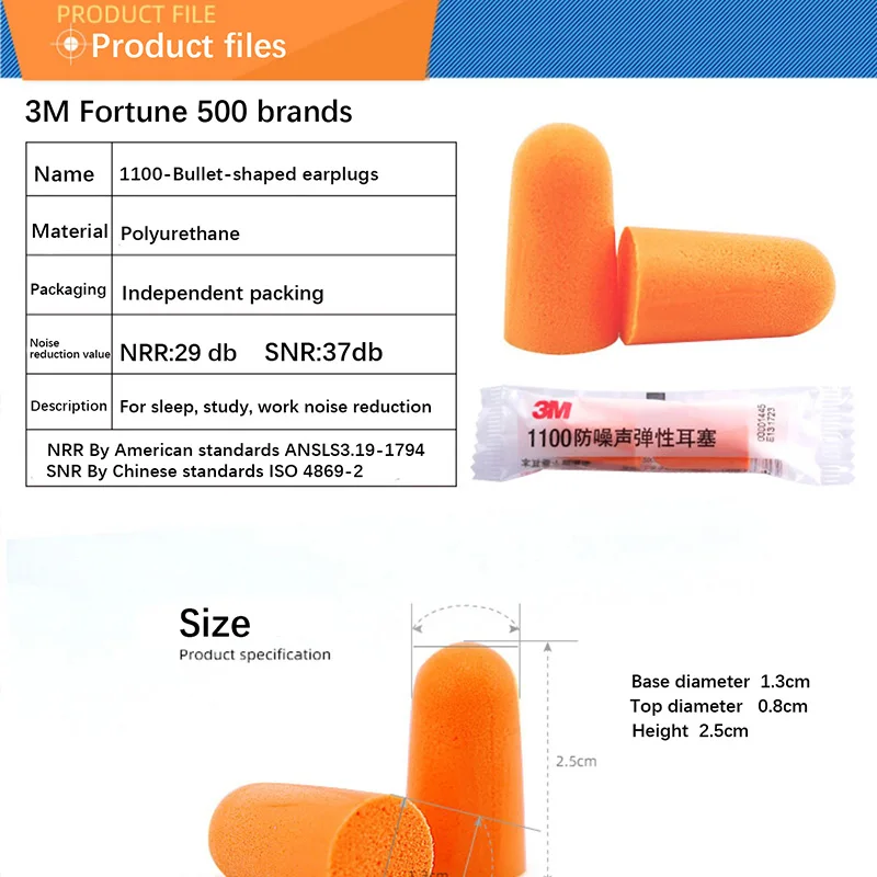 10 pairs】3M earplugs for Sleep Learning anti-noise Super