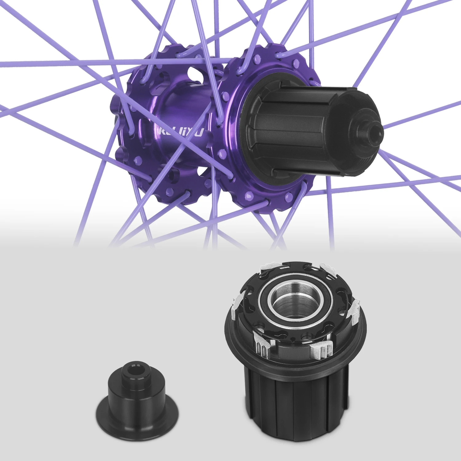 RUJIXU パープルハブパープルスポークマウンテンバイクホイールセット