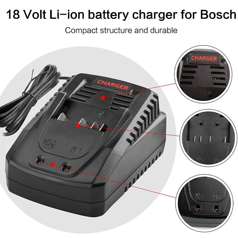 

Battery Charger 18V 3A Li-ion For Bosch Battery BAT609 BAT609G BAT618 BAT618G Charger AL1860CV AL1814CV AL1820CV 14.4V 18V 1.6A