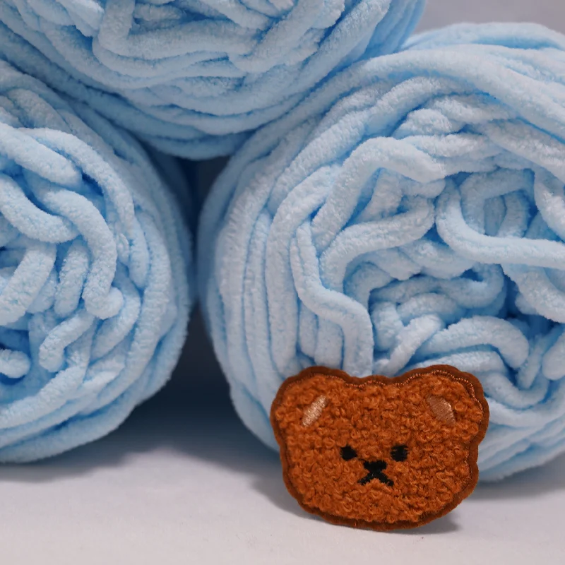 3 Stück 300g Chenille-Strickgarn, Weiches Eisstreifen-Baumwollgarn, DIY-Wollgarn für Handgestrickte Decken, Schals, Dickes Garn – Detail 9