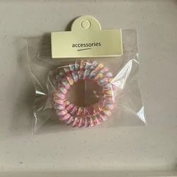 Mermaid Color Spiral Hair Ties Set - Vibrant Elastic Bands (Style 5)