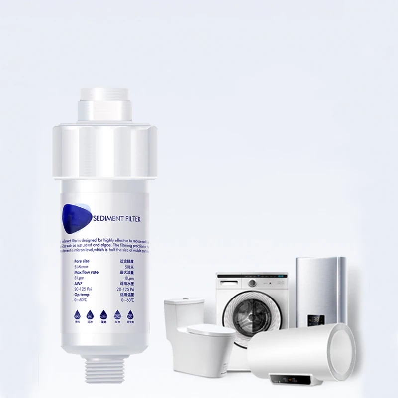Description Picture 2 of item5 micron water purifier washing machine shower toilet Pre filter replaceable PP cotton Sediment Filter Kitchen Bathroom part