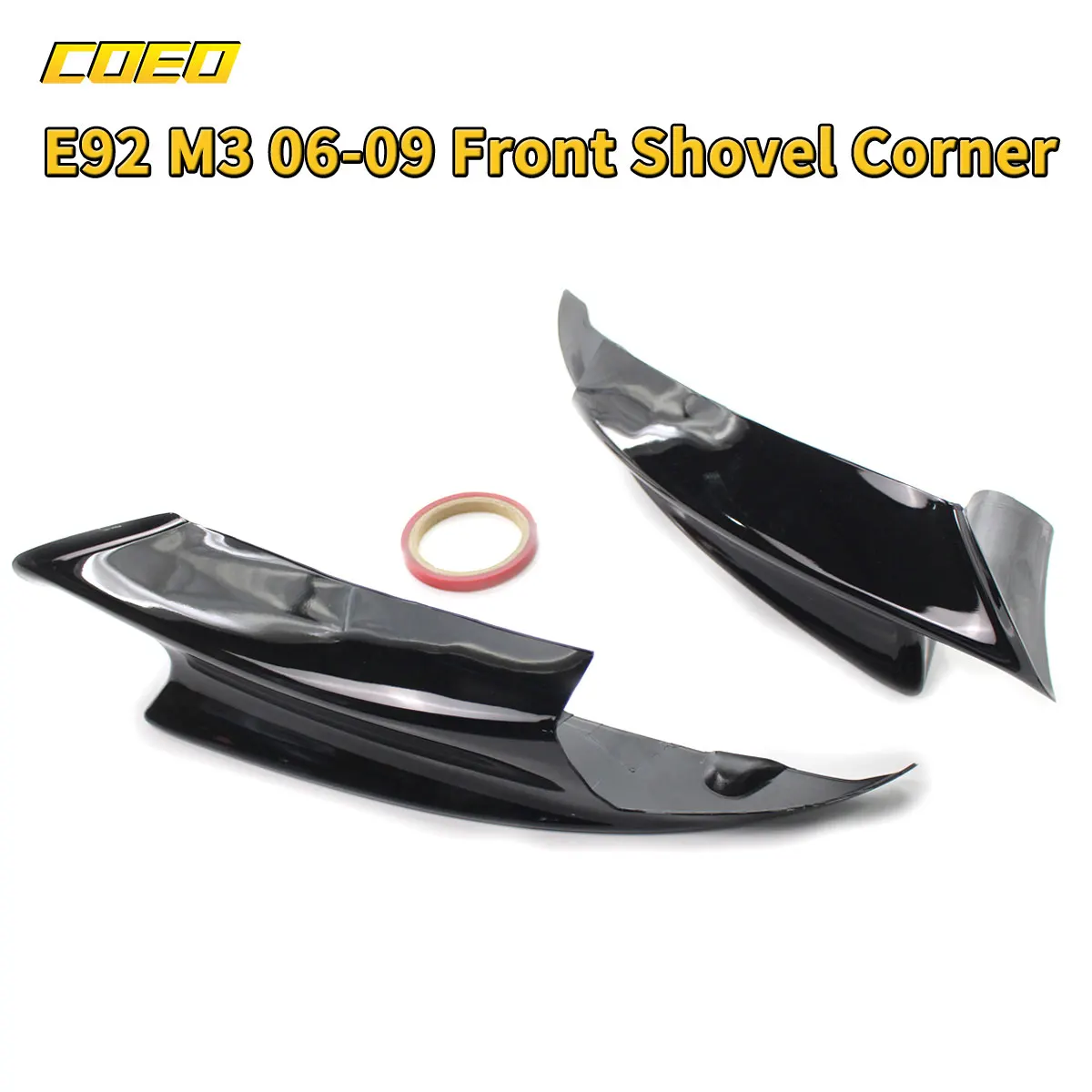 

Gloss Black Front Bumper Lip Splitter Deflector Spoiler Scratch Resistant Wing Shovels Corner For BMW E92 M3 2006-2009