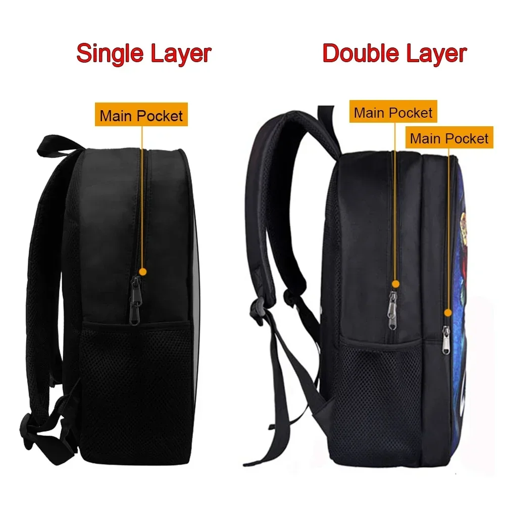 Dark Gothic Angel / Punk Death Skull Print Backpack Howling Wolf and Dragon Student School Bags Women Men Laptop Daypack Gift