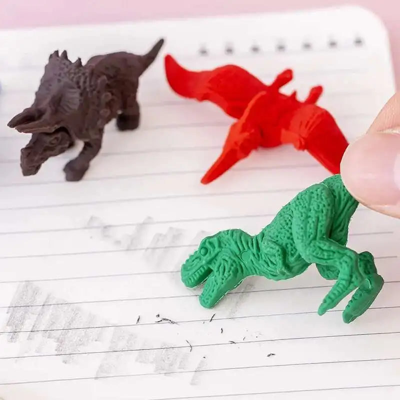 1Pieces Cute Kawaii Pencil Cartoon Dinosaur Rubber Eraser Novelty Pretty Lovely Animal School Office Stationery Supplies pencil eraser