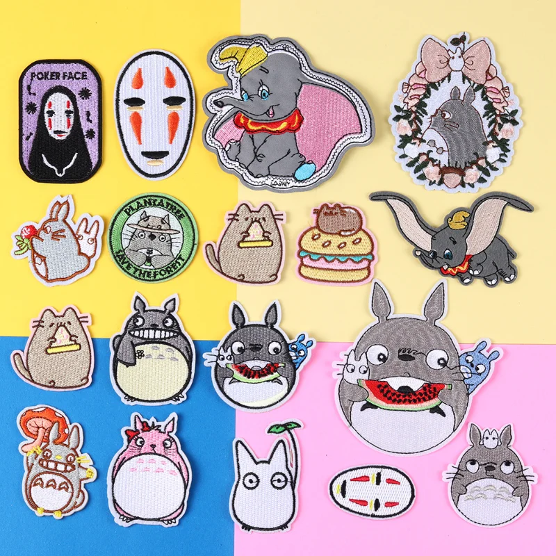 

Anime MY NEIGHBOUR TOTORO Patches Cartoon Stickers Sew on Embroidery Iron on Patches Applique Clothing Cartoon DIY Garment Decor