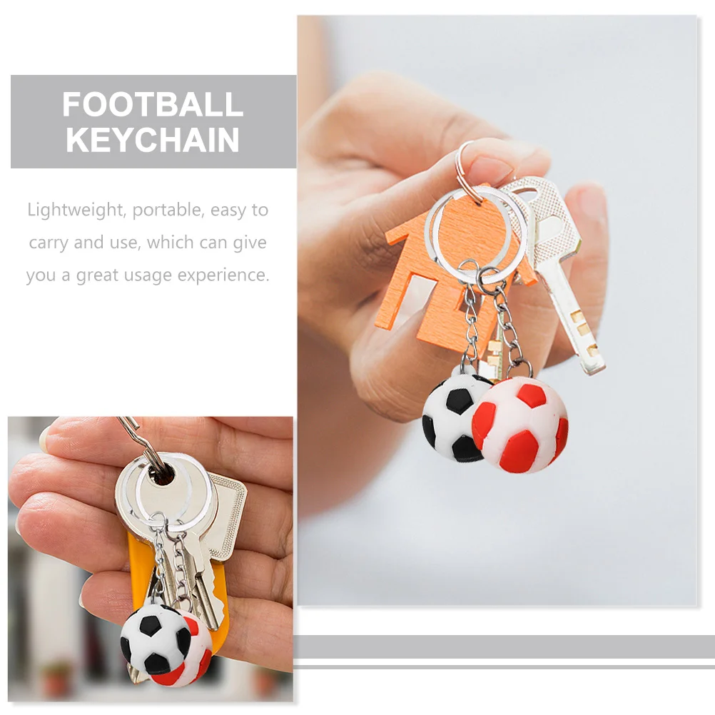 40 Pcs Keychain Simulation Football Pendant During Gift Hanging Decoration Sports Charm Durings Metal Model