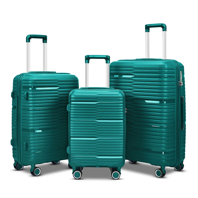 3Pcs PP Luggage Case Boarding Box Suitcase Universal Wheel Password Travel 20/24/28 Inch Sets