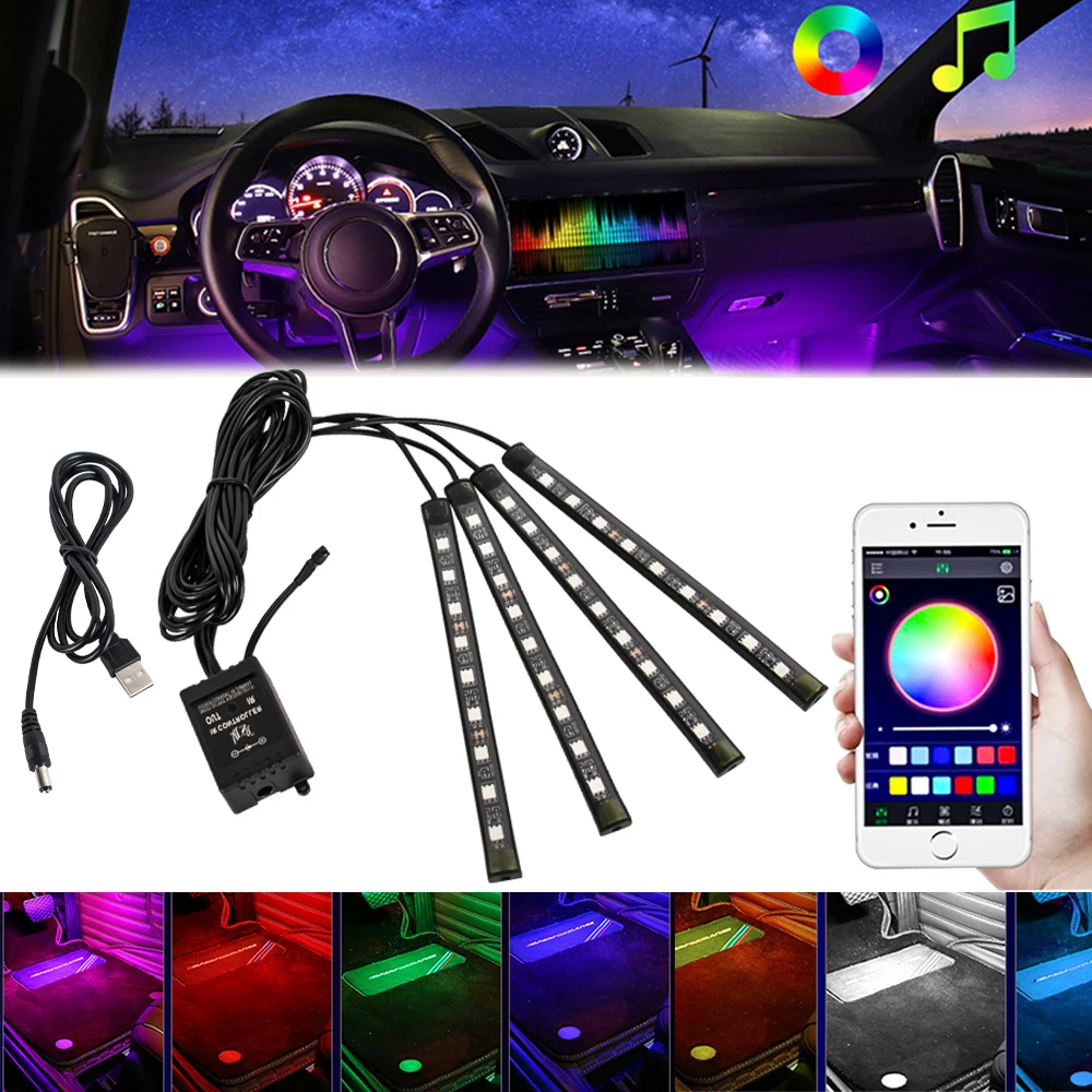 รูปสินค้า ไฟ LED ตกแต่งรถยนต์ RGB พร้อม USB
