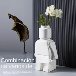 Style nordique résine Robot vase intérieur pot de fleurs maison moderne décoration d'intérieur blanc Décoration d'appareils ménagers décoration de bureau
