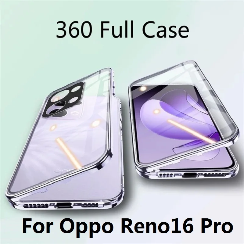 360-Degree Magnetic Protection Case with Clear Back Glass Screen