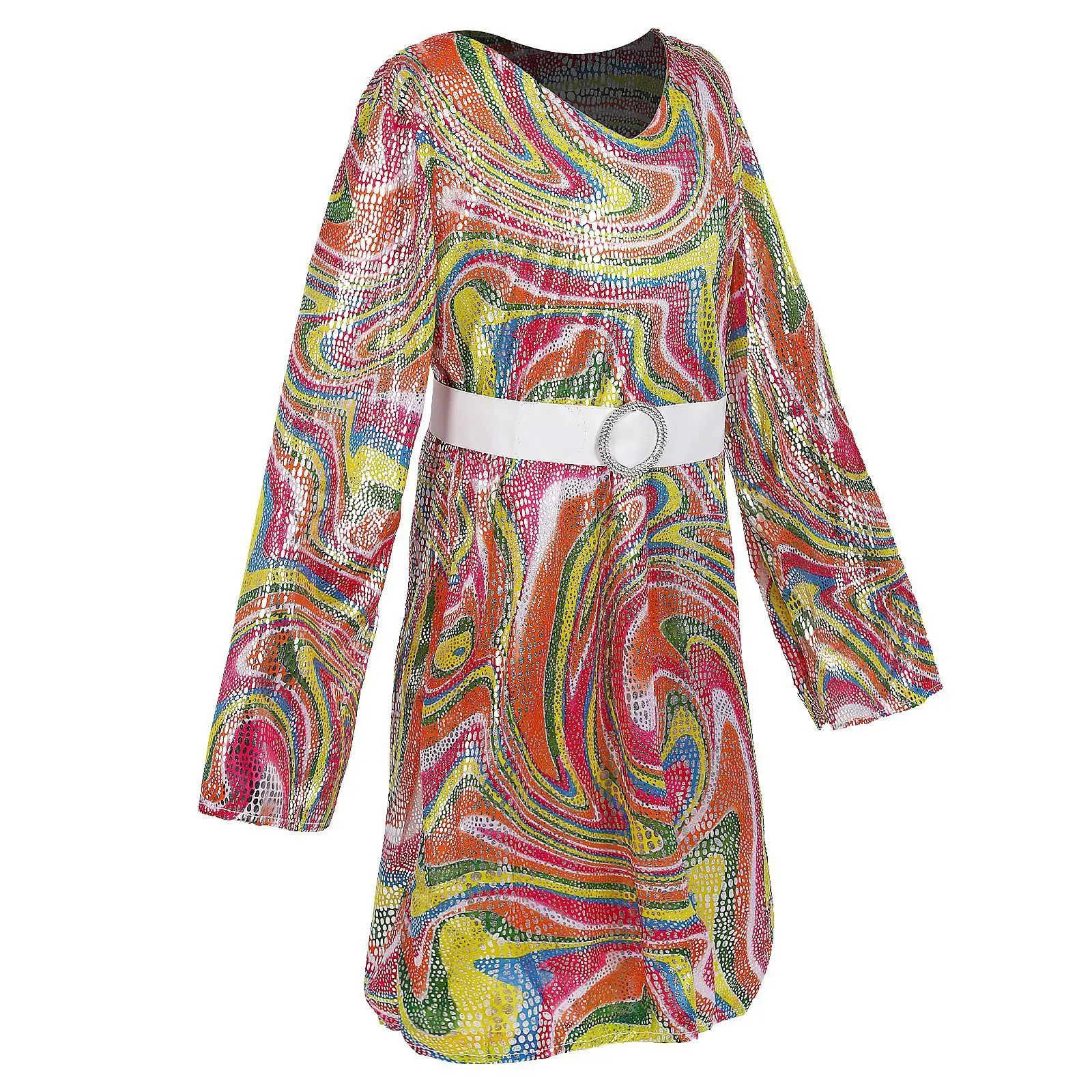 Girls' Retro Hippie Costumes Children's Disco Stage Performance Costumes Halloween Party Acting Costumes ﻿