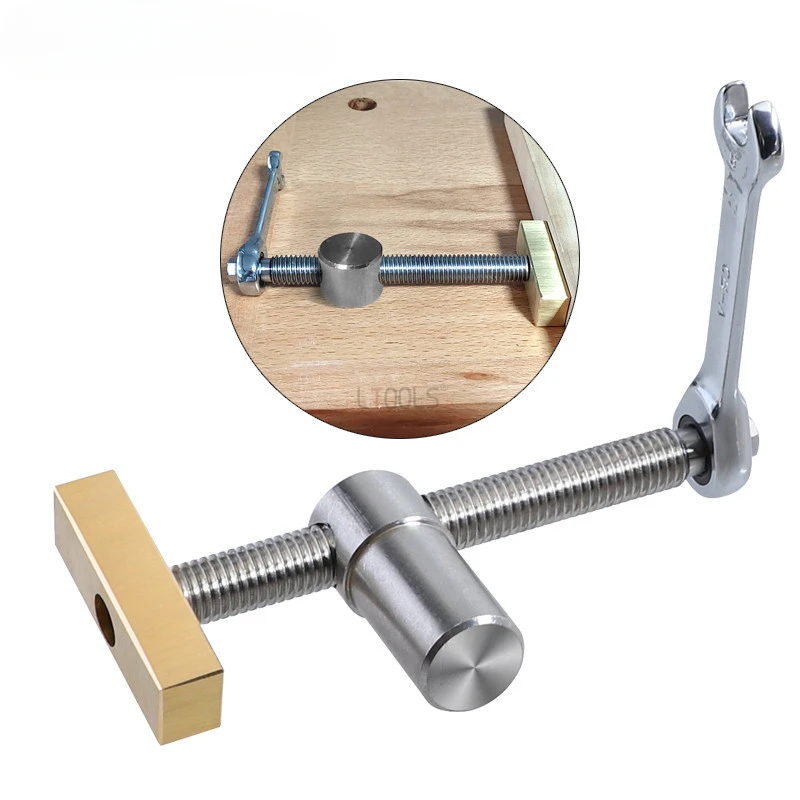 

Woodworking Bench Dog Brake Inserts Workbench Fast Fixed Clip Clamp Brass Fixture Vise for 19/20mm Desktop Hole Carpenter Tools