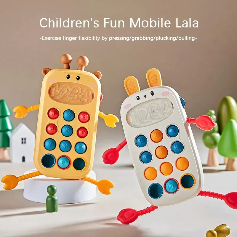 Simulated Mobile Phone Soft Rubber Press And Hold Training For Infants And Young Children's Finger Pumping Grasping Toys