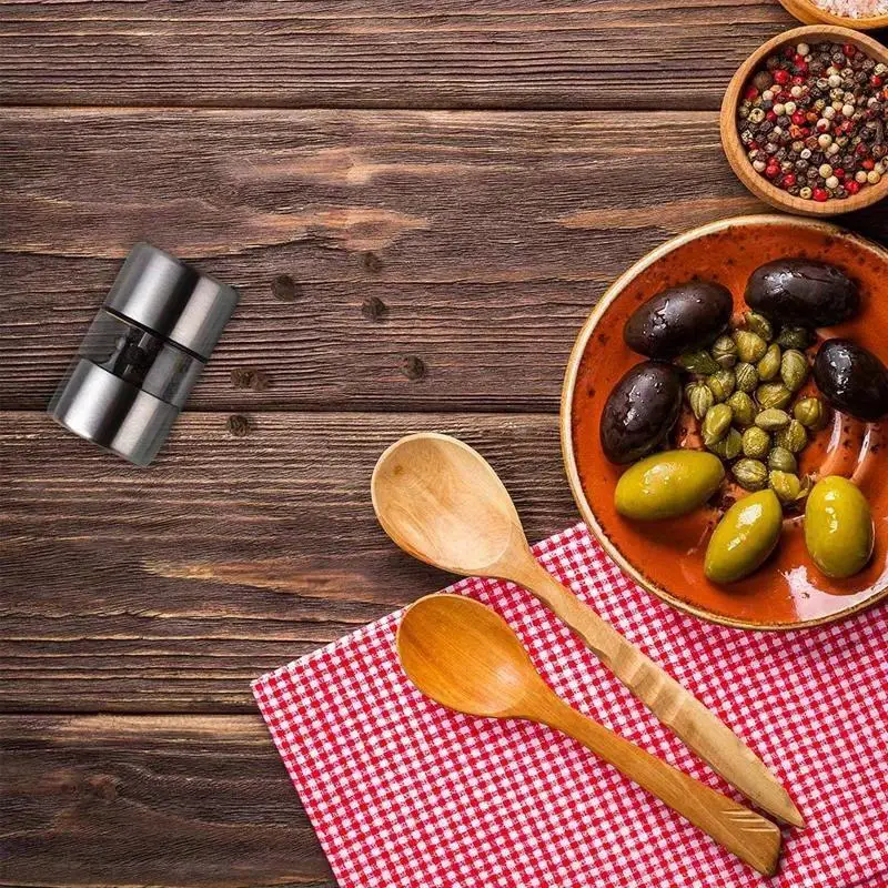 Salt And Pepper Grinder Herb Grinder Manual Salt Pepper Grinder Stainless Steel Portable Mini Mill Grinder Herb Pepper Spice Rose Salt Kitchen Grinding Gadgets