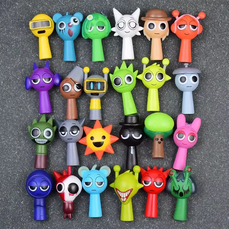 Sprunki 24-teiliges Set Mini-Actionfiguren Spielzeug Cartoon-Film-Charakter Modellpuppen Sammelfiguren Geburtstags- und Feiertagsgeschenk