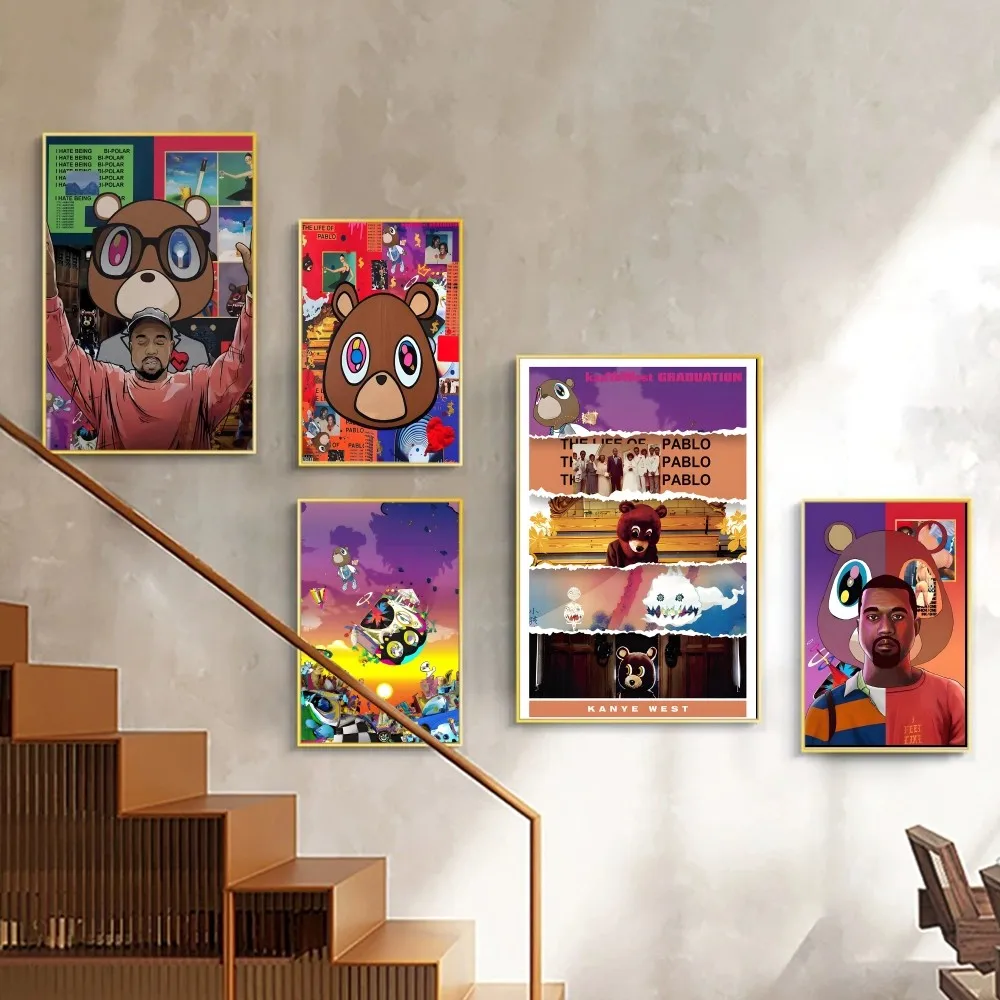 CHIMOSHEJI Kanye West Rapper Comic Vintage Poster Muurkunst Decoratief