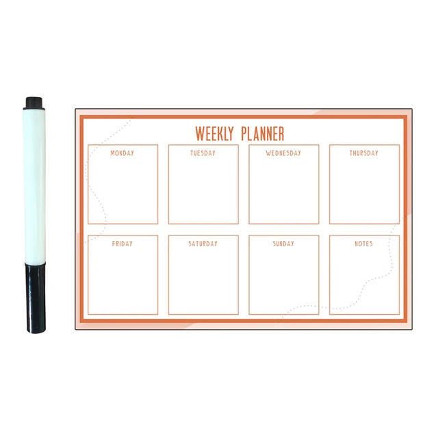 Tableau blanc avec calendrier effaçable, pour réfrigérateur hebdomadaire,  planche à dessin, réutilisable, Graffiti, planificateur, semaine -  AliExpress