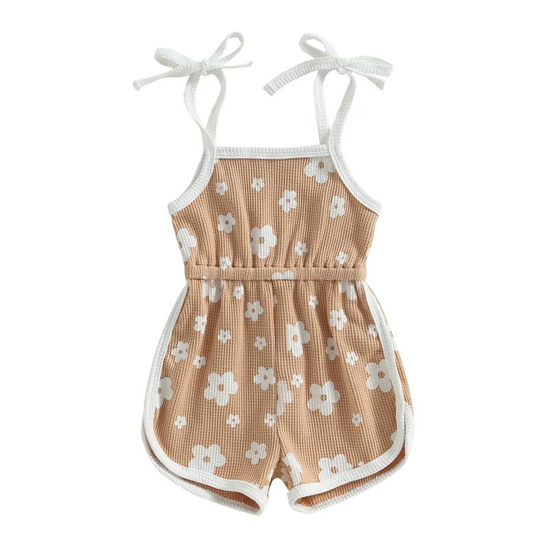 

WZTYYDS Toddler Baby Girl Summer Clothes Floral Romper Tie-Up Strap Halter Jumpsuit Infant Summer Sling Playsuit 6M-3T