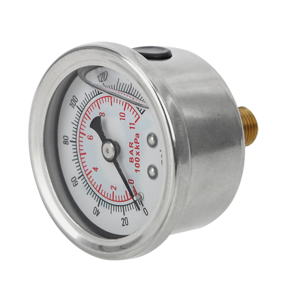 Liquid 0-160 psi 1/8 NPT for Auto Oil Press Gauge Liquid Universal Tester Monitoring System Fuel Pressure Gauge Meter
