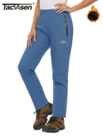 TACVASEN Winter Fleece Lined Warm Waterproof Pants Womens Zipper Pockets Soft shell Work Pants Outdoor Hiking Ski Snow Trousers 1