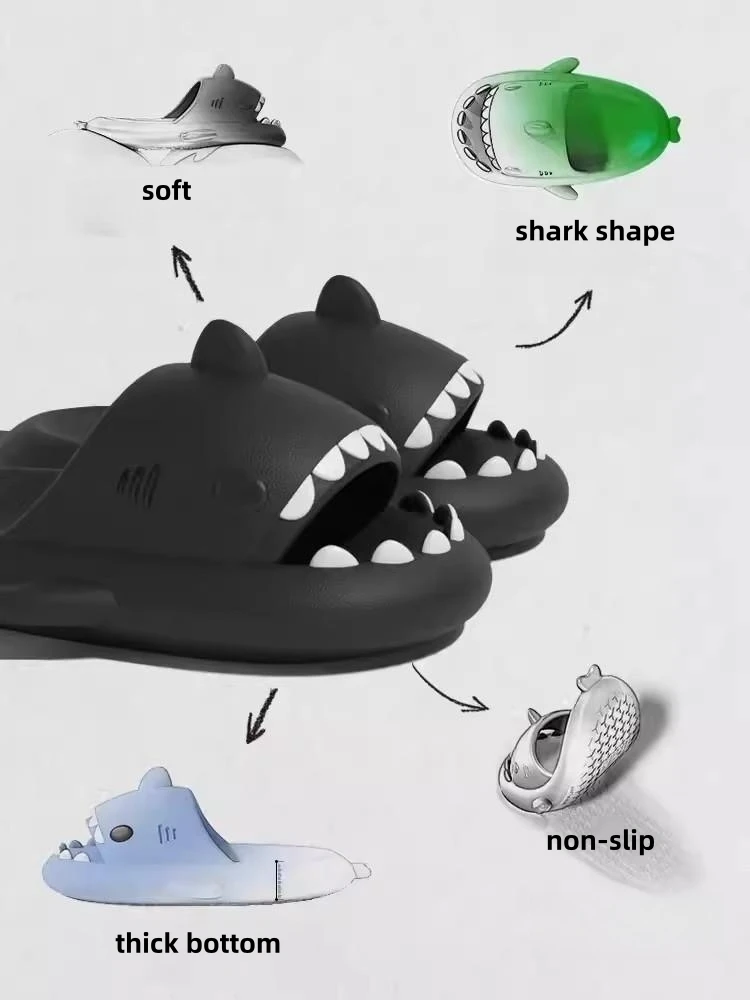 Beach Slippers Women Slippers Women Flip Flops Flip Flops Women Sandals Summer Adults Shark Slippers Kids Cartoon Sandals