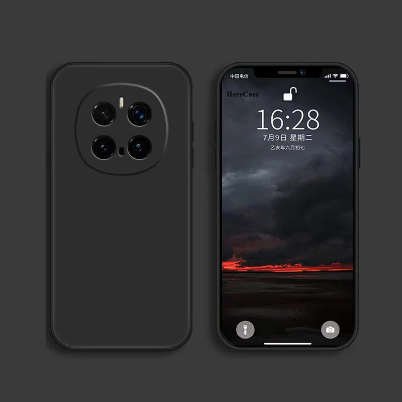 Premium Square Liquid Silicone Shockproof Phone Case - Soft Back Cover