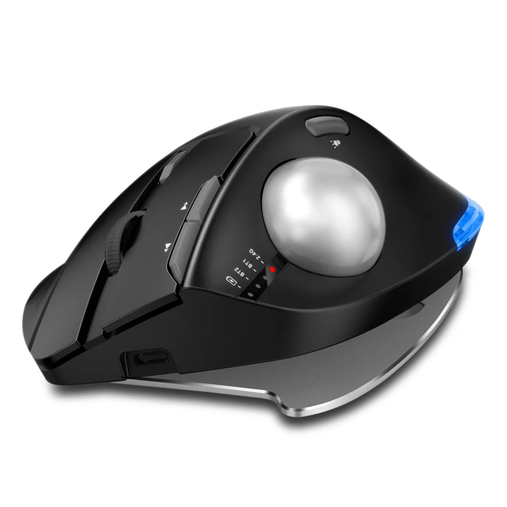 Lefon-Mouse Ergonômico Bluetooth Sem Fio, Rollerball Mice