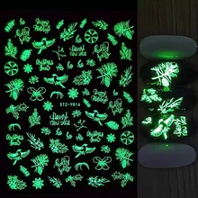 

Nail Sticker Adhesive Winter Christmas Snowflake Animal Luminous 3D Nail Sticker Decoration Tips For Beauty Salons