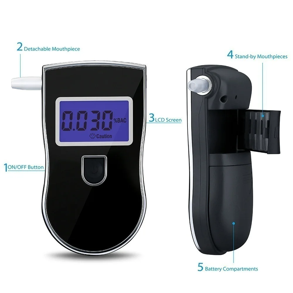 Digital display breathalyzer alcohol tester