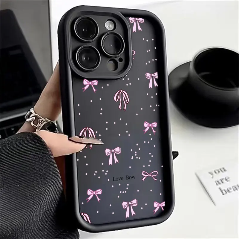 Luxury Pink Bowknot Soft Phone Case with Elegant Bow Design